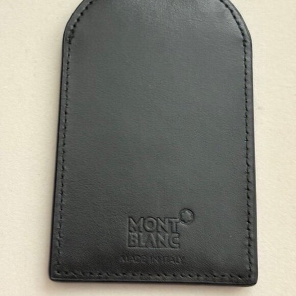 Auth. Montblanc Nightflight Leather Luggage Tag Made in Italy - Picture 3 of 3